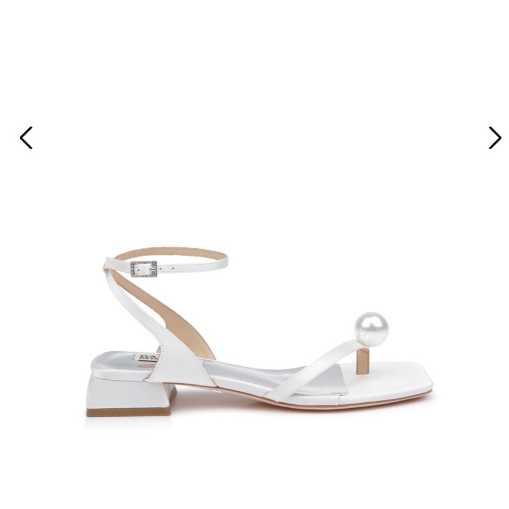 Badgley Mischka white pearl shoe